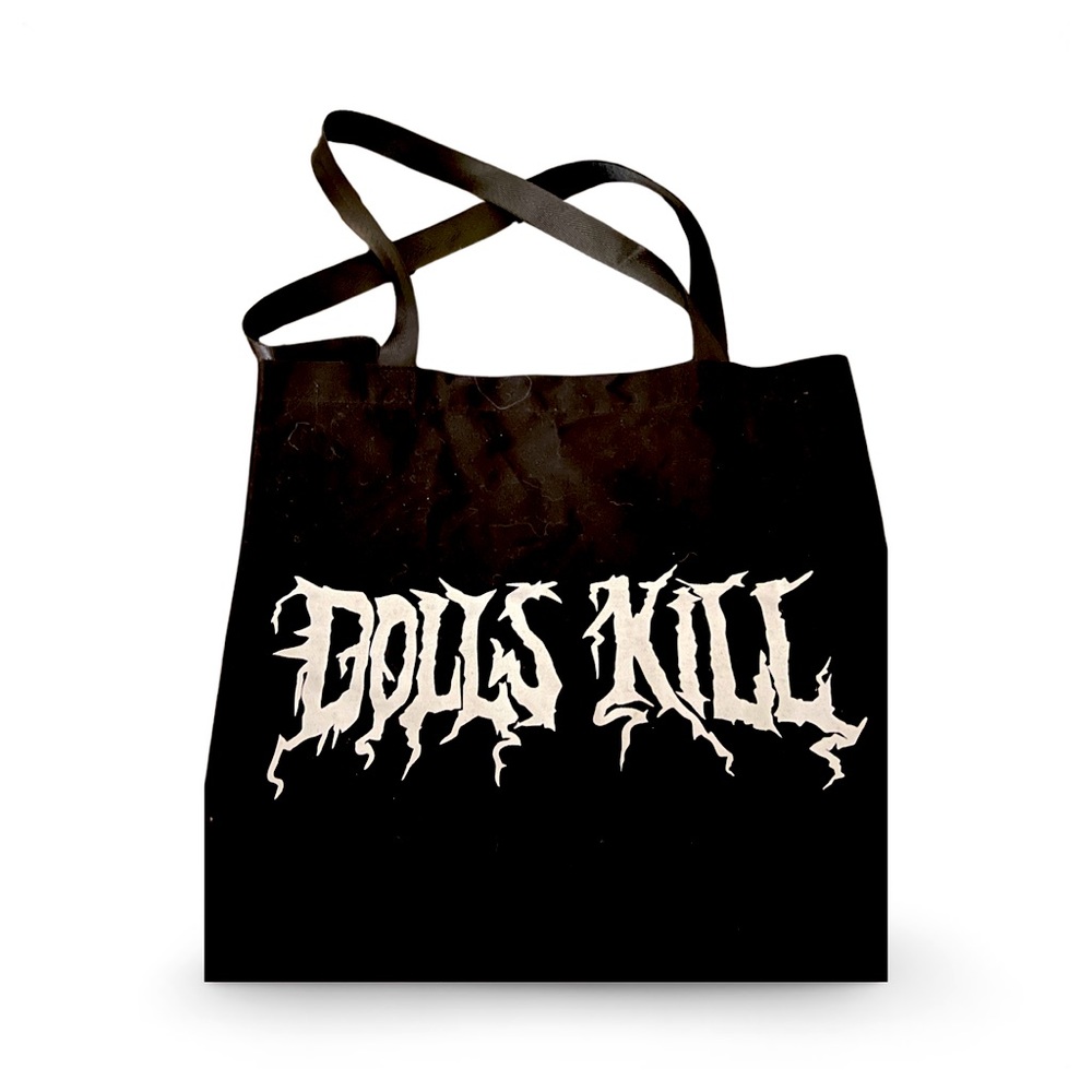 Dolls Kill Canvas Tote: Casual Bag: Record Bag: Festivals: Streetwear